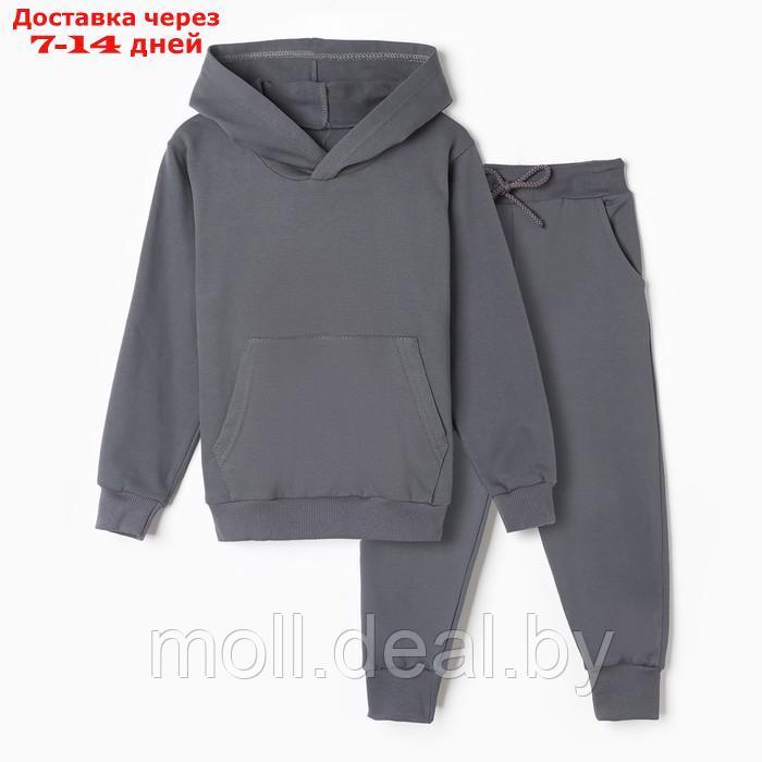 Комплект (фуфайка,брюки) для мальчика НАЧЁС, цвет тёмно-серый, рост 104 см - фото 1 - id-p219687853
