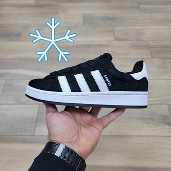 Кроссовки Wmns Adidas Campus 00s Black White Black с мехом