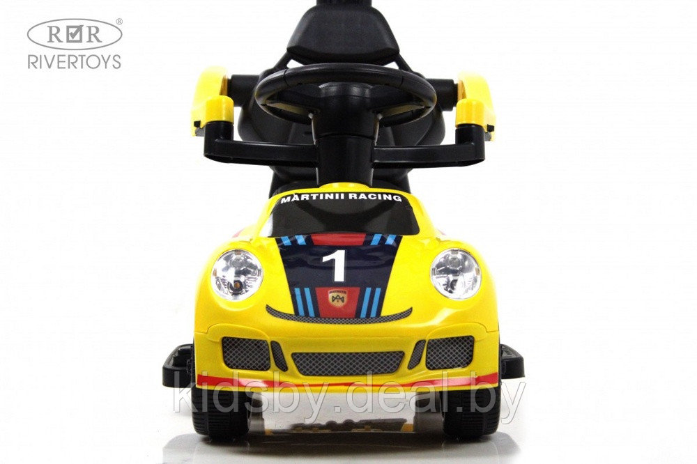 Детский толокар RiverToys F005FF-P (желтый) Porsche - фото 6 - id-p211197127