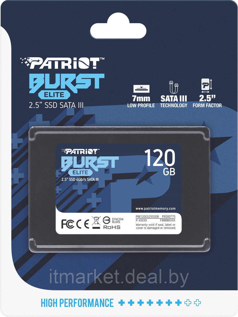 Жесткий диск SSD 120Gb Patriot Burst Elite (PBE120GS25SSDR) - фото 4 - id-p219705686
