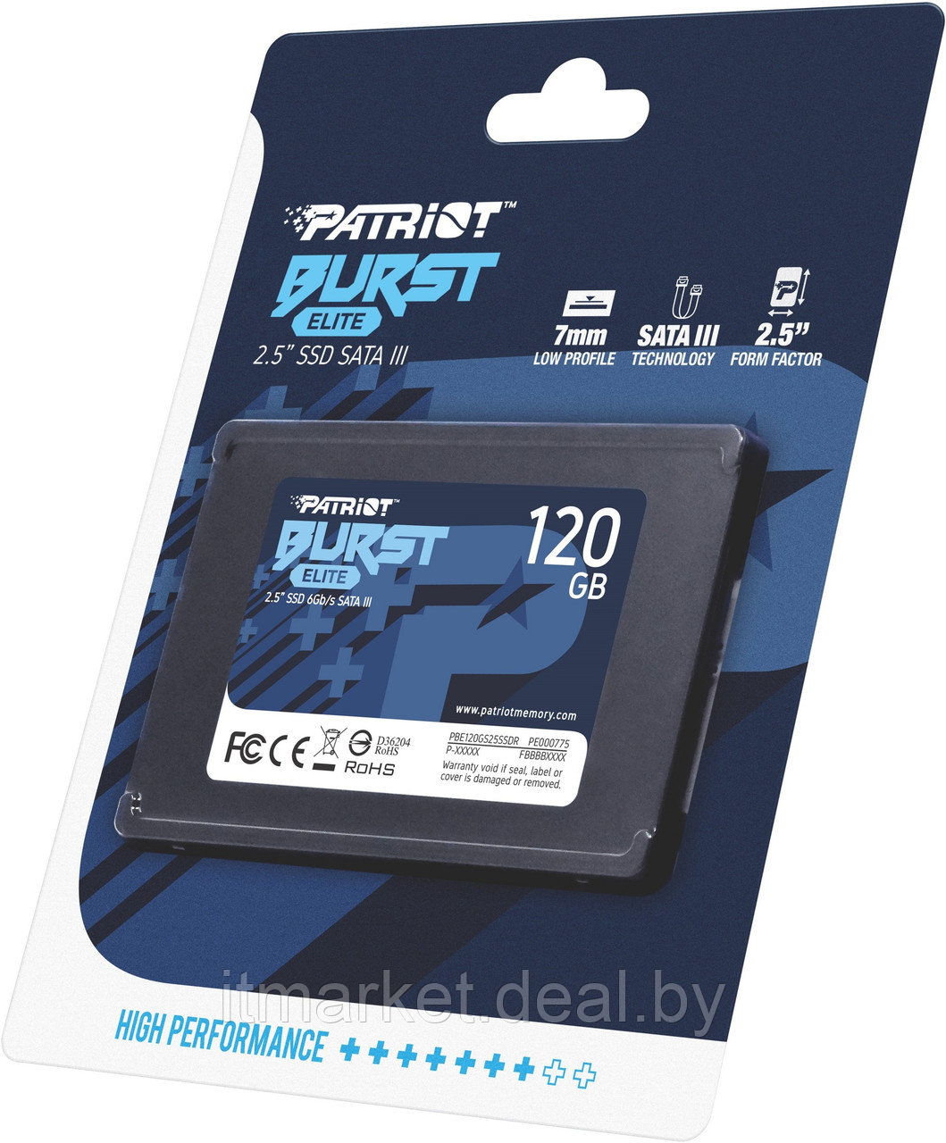 Жесткий диск SSD 120Gb Patriot Burst Elite (PBE120GS25SSDR) - фото 5 - id-p219705686