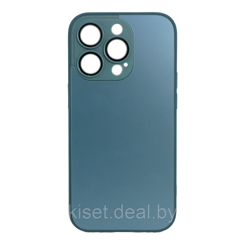 Стеклянный чехол-бампер KST GC для Apple iPhone 14 Pro темно-синий с MagSafe и защитой камеры - фото 1 - id-p219705657