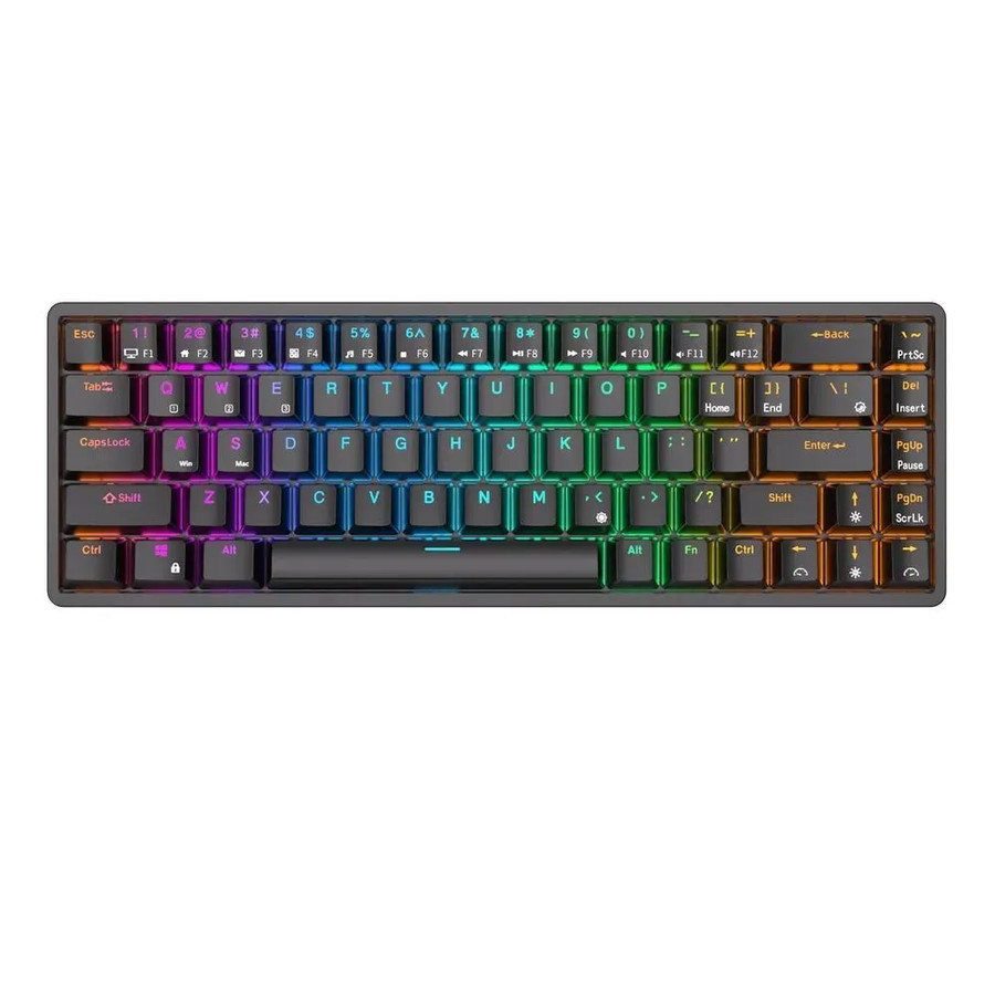 Беспроводная клавиатура Royal Kludge RKG68 RGB (черный, RK Brown) - фото 1 - id-p198031970