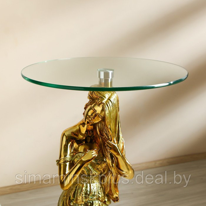 Стол декоративный "Девушка с распущенными волосами" золото 38х38х85 см - фото 6 - id-p219712366