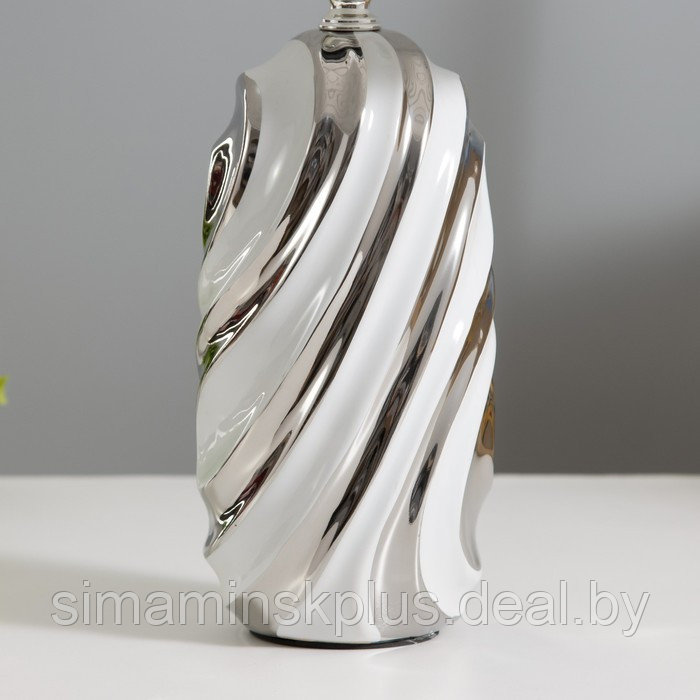 Настольная лампа "Доминика" Е14 40Вт белая серебро 22,5х22,5х40см - фото 4 - id-p219714478