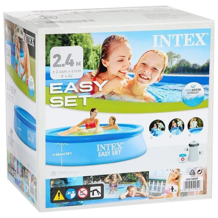 Надувной бассейн Intex Easy Set 28108 (244x61) - фото 9 - id-p199530574