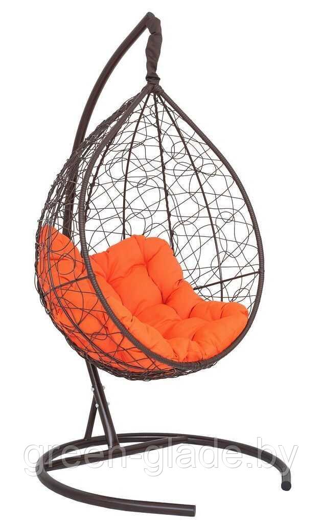 Подвесное кресло-кокон SEVILLA RELAX ротанг коричневый оранжевый