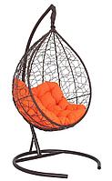Подвесное кресло-кокон SEVILLA RELAX ротанг коричневый оранжевый