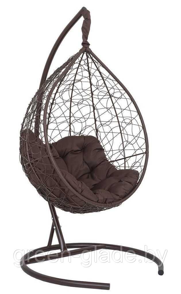 Подвесное кресло-кокон SEVILLA RELAX ротанг коричневый подушка шоколад
