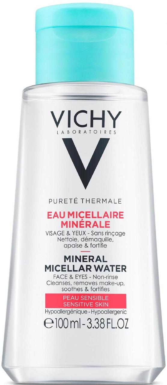 Мицеллярная вода с минералами Vichy Виши Purete Thermale для чувствительной кожи лица, глаз и губ, 100 мл - фото 1 - id-p219711397