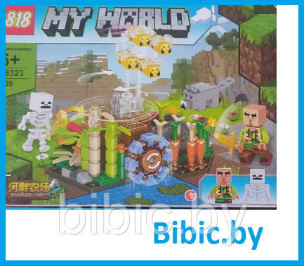 Детский конструктор Minecraft Водяная крепость Майнкрафт 98323 серия my world блочный аналог лего lego - фото 1 - id-p219733034