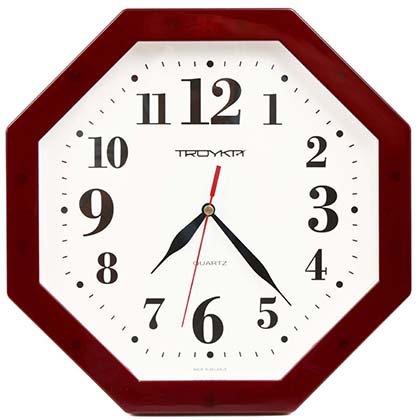 Часы настенные «Тройка» рамка бордовая - фото 2 - id-p219711463