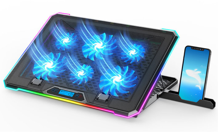 Подставка для ноутбука охлаждающая ICE COOREL K15 до 17", 2 USB, 6 вентиляторов, CFM 126,21, фото 2