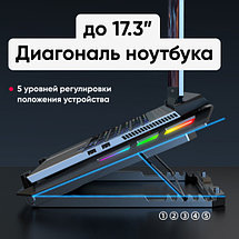 Подставка для ноутбука охлаждающая ICE COOREL A15 до 17", 2 USB, 5 вентиляторов, CFM 99,85, фото 2