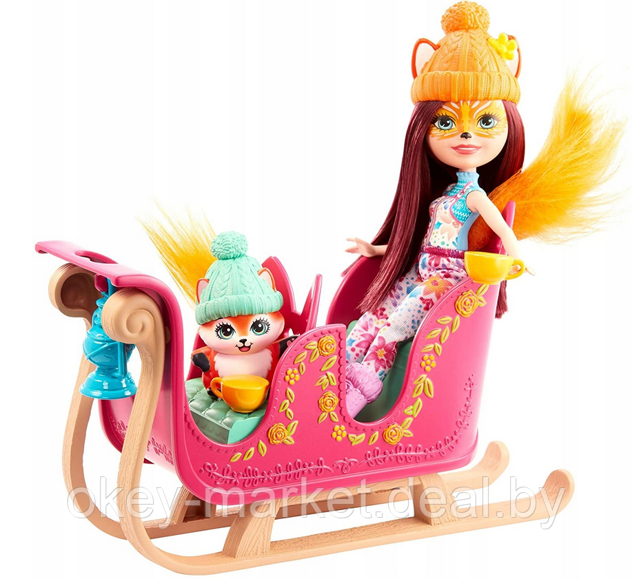 Игровой набор Enchantimals Рождественские сани кукла+питомец GJX31 - фото 3 - id-p219739094