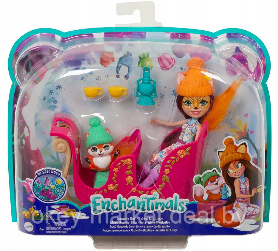 Игровой набор Enchantimals Рождественские сани кукла+питомец GJX31 - фото 4 - id-p219739094