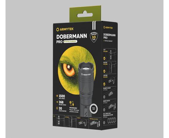 Тактический фонарь Armytek Dobermann Pro Magnet USB White. - фото 3 - id-p219741692
