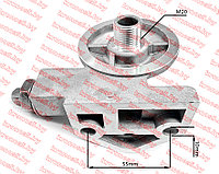 Кронштейн (корпус) (крышка) масляного фильтра с клапаном КМ385ВТ рез M20