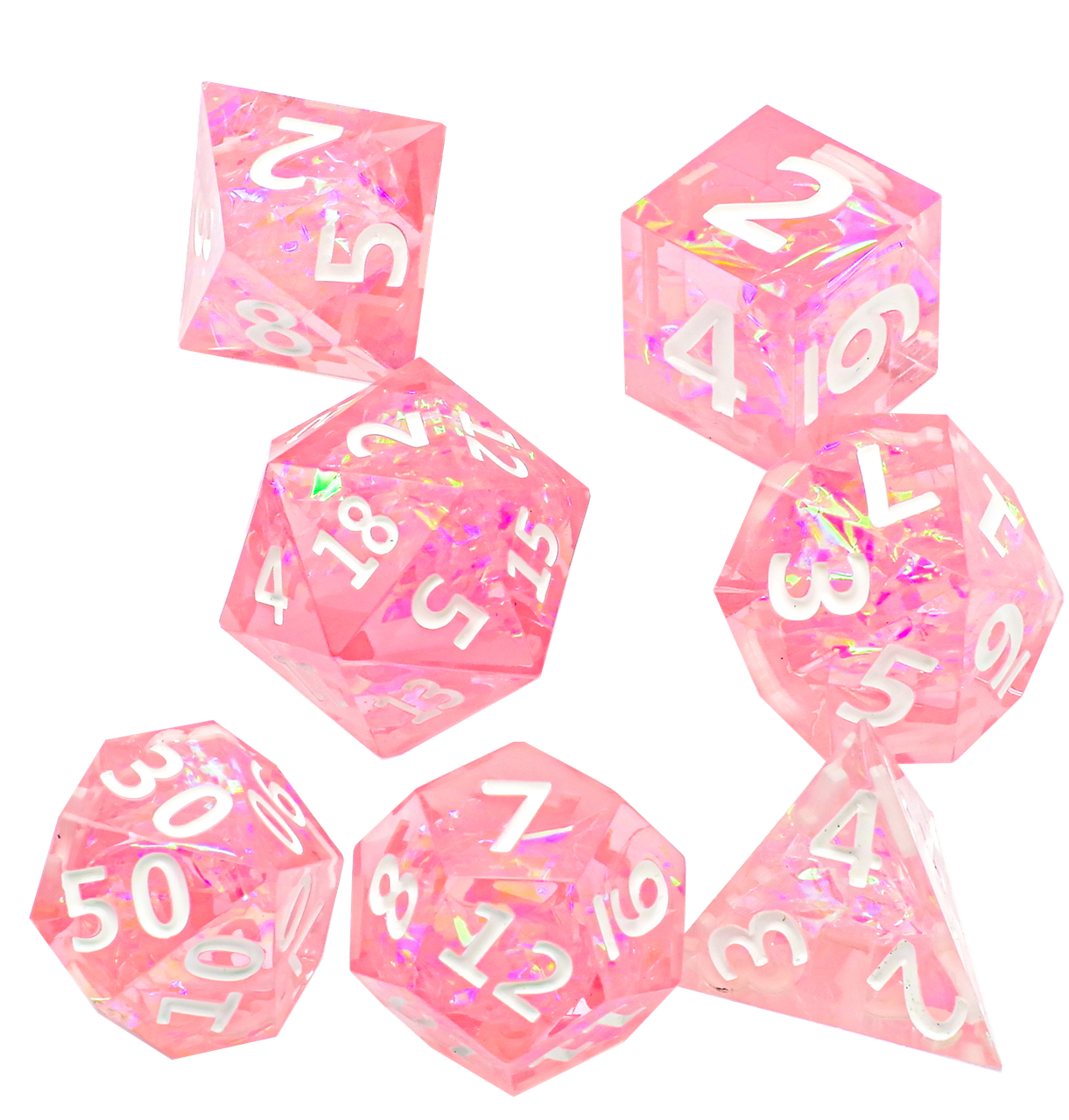 Набор высококачественных акриловых кубиков Stuff-pro (розовый с белыми цифрами)