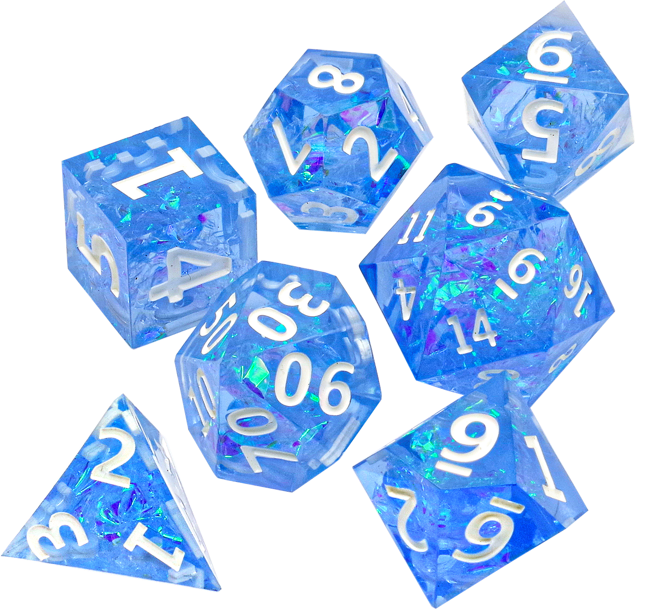 Набор высококачественных акриловых кубиков Stuff-pro (синий с белыми цифрами)