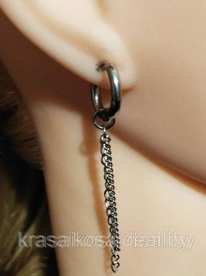 Одна Моносерьга Цепочки кольцо 1.5 см для пирсинга уха бижутерия - фото 1 - id-p219755979