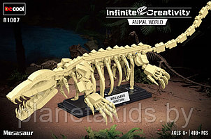 Конструктор Decool Скелет Мозазавра, арт.81007, аналог Лего мир Юрского периода, 498 деталей