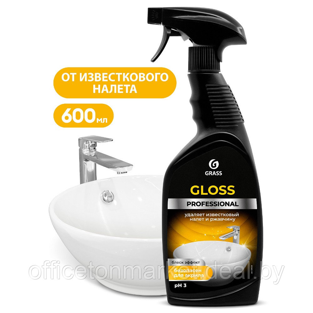 Средство чистящее для сантехники и кафеля "GLOSS PROFESSIONAL" 600 мл, с триггером - фото 1 - id-p137122998