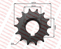 Звездочка привода малого редуктора R195/195N Z-14, =26 мм.