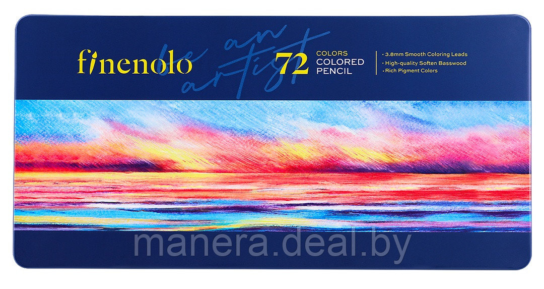 Цветные карандаши 72 цвета, в металлическом пенале Finenolo - фото 2 - id-p13505032
