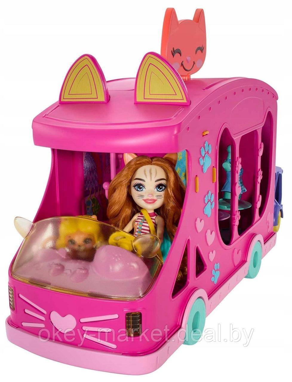 Игровой набор Mattel Enchantimals Большая машина с куклой-кошкой и питомцем - фото 2 - id-p219762408