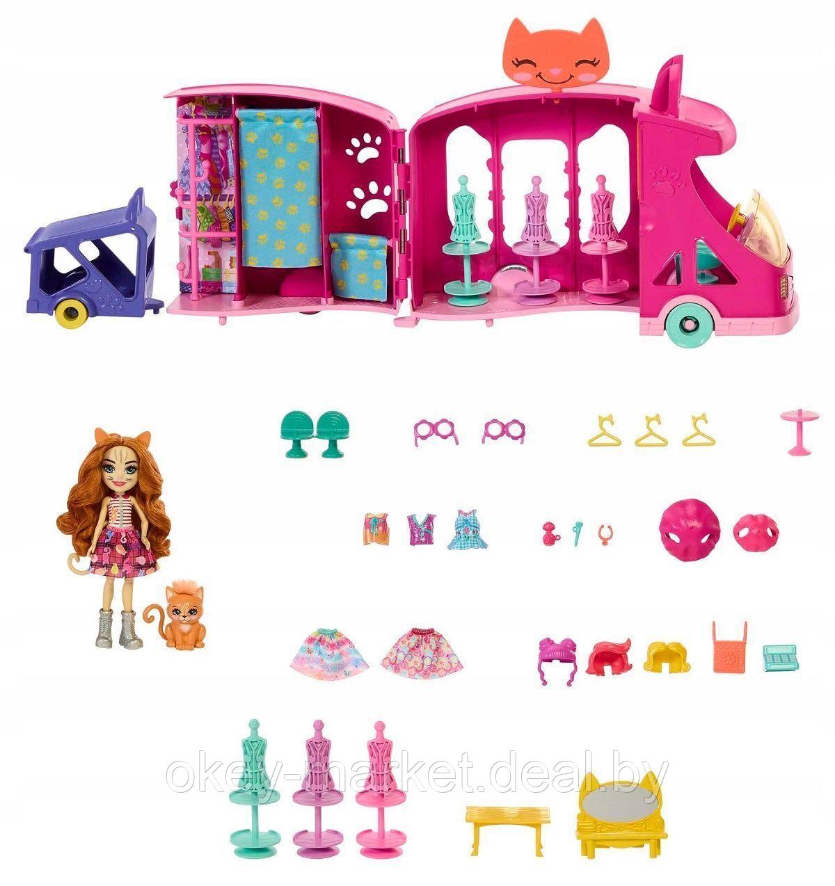 Игровой набор Mattel Enchantimals Большая машина с куклой-кошкой и питомцем - фото 8 - id-p219762408
