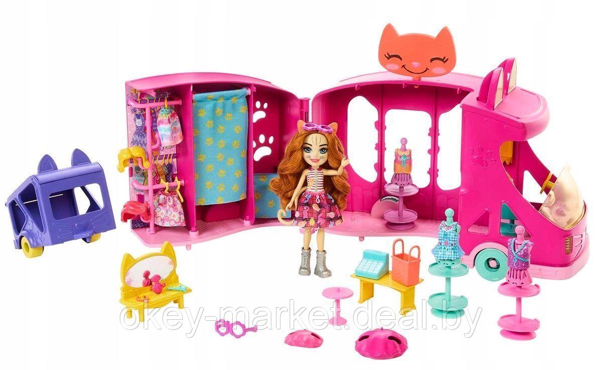 Игровой набор Mattel Enchantimals Большая машина с куклой-кошкой и питомцем - фото 1 - id-p219762408