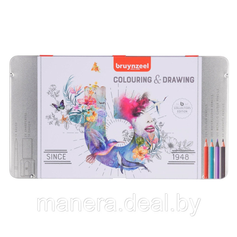 Набор карандашей "Colouring&Drawing", металлическая коробка 70 предметов - фото 2 - id-p77505377