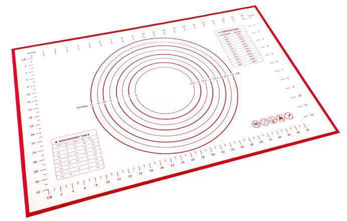 Силиконовый антипригарный коврик для выпечки раскатки теста готовки пиццы BRADEX TK 0495 с разметкой