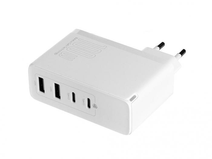 Зарядное устройство Baseus GaN2 Pro Quick Charger 2C 2U 100W EU White CCGAN2P-L02 - фото 1 - id-p219709452