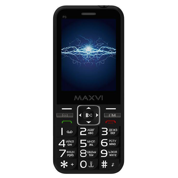 Кнопочный сотовый мобильный телефон MAXVI P3 черный - фото 2 - id-p219709481