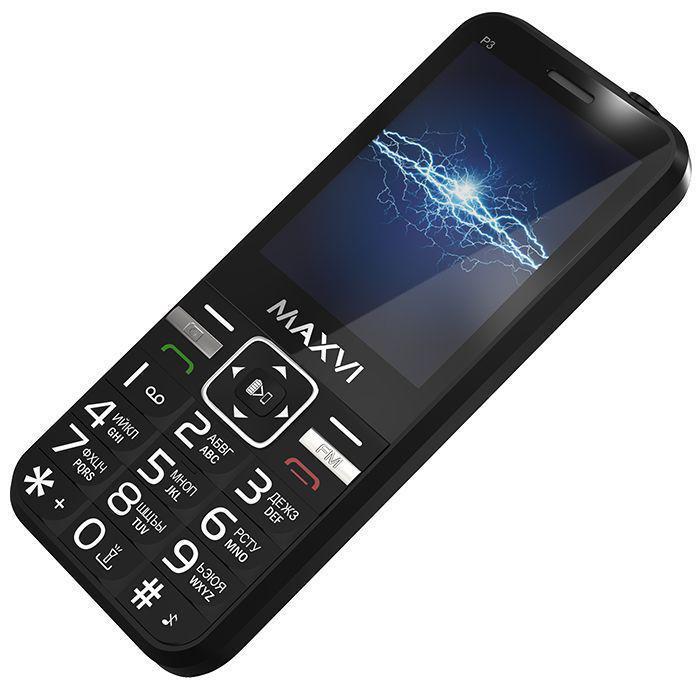 Кнопочный сотовый мобильный телефон MAXVI P3 черный - фото 4 - id-p219709481