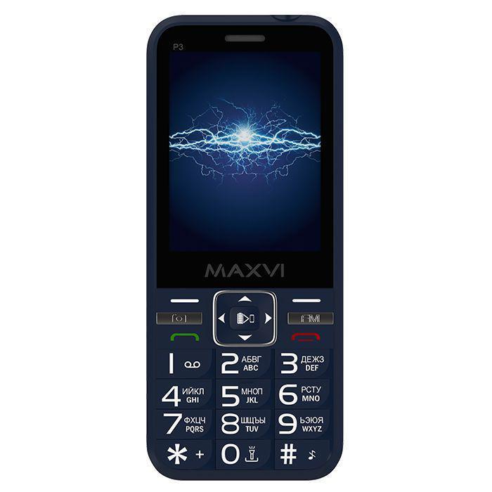 Кнопочный сотовый мобильный телефон MAXVI P3 синий - фото 2 - id-p219709482