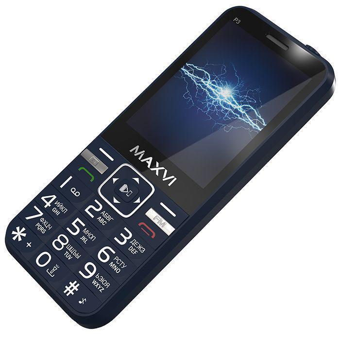 Кнопочный сотовый мобильный телефон MAXVI P3 синий - фото 4 - id-p219709482