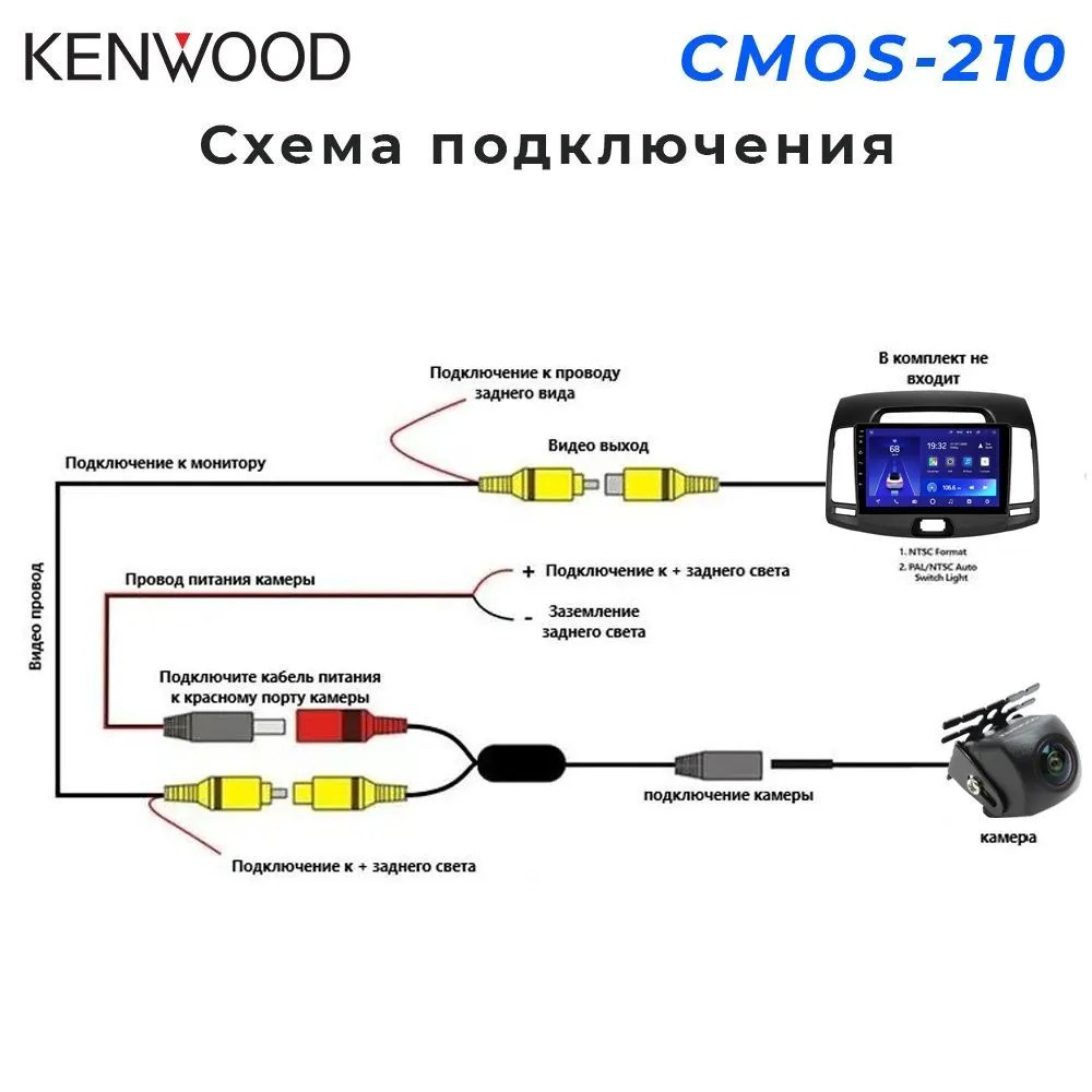 Камера заднего вида для авто KENWOOD "CMOS-210" - фото 5 - id-p219782745