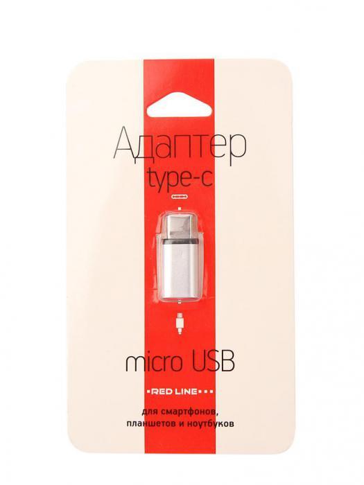 Аксессуар Red Line Adapter Micro USB - Type-C Silver УТ000013668 - фото 1 - id-p219214541