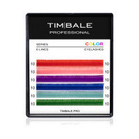 Ресницы цветные TimBale Multicolor №1, 6 цветов, 6 линий (C 0.07 10 мм)