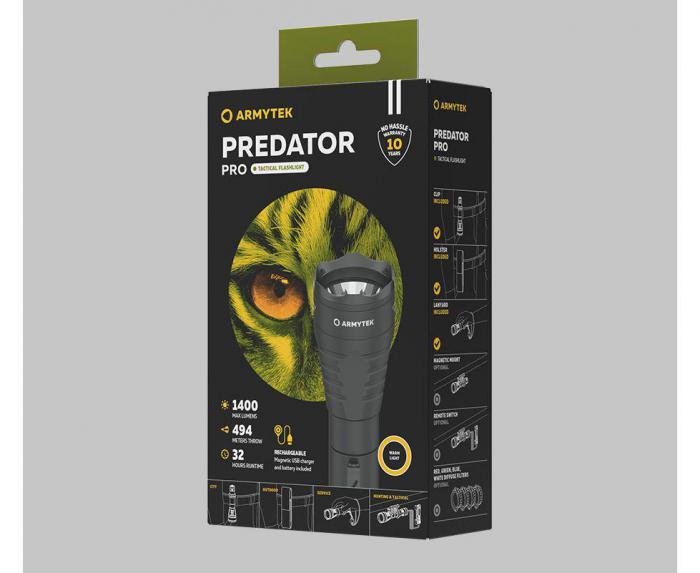 Фонарь Armytek Predator Pro Magnet USB Теплый - фото 3 - id-p217735949