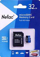 Карта памяти MicroSDHC 32GB U1/C10 Netac P500 Standard с адаптером