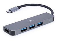 Хаб USB Gembird Cablexpert USB-C - 3xUSB/HDMI A-CM-COMBO2-01