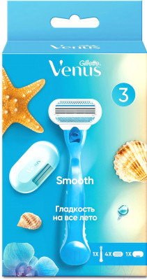 Набор для бритья Gillette VENUS Бритва + Сменные кассеты для бритья 3шт + Чехол - фото 1 - id-p219759133