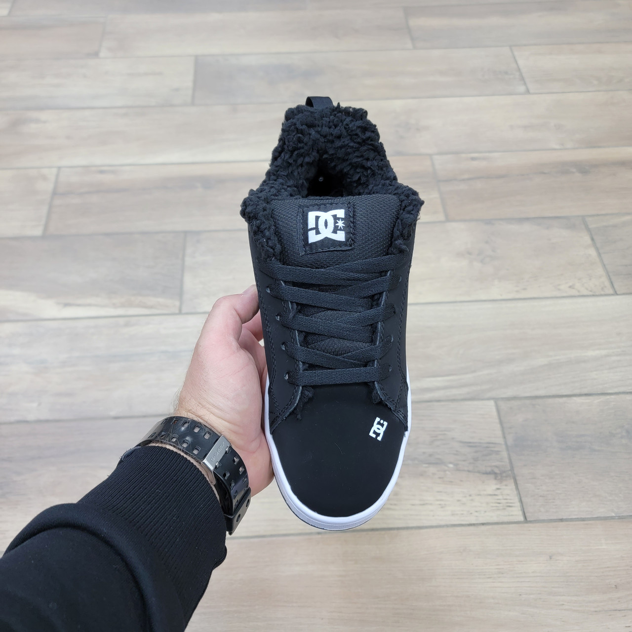 Кроссовки Dc Shoes Court Graffik Black White с мехом - фото 3 - id-p219678408