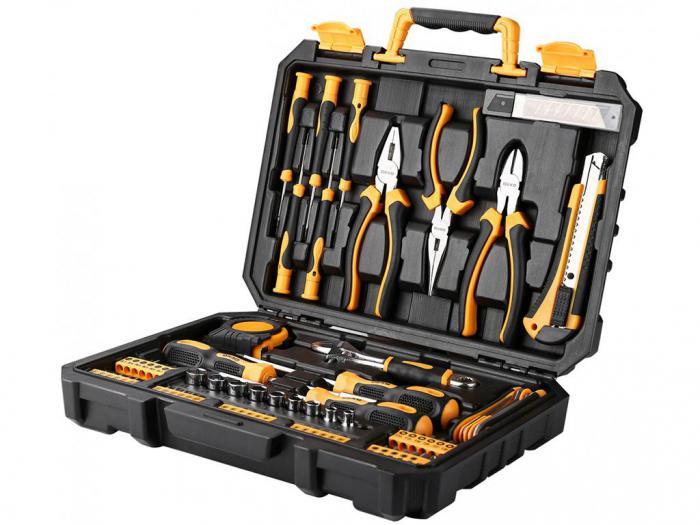 Слесарный набор инструментов в чемодане Deko TZ82 065-0736 универсальный для авто - фото 1 - id-p219684876