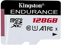 Карта памяти microSDXC UHS-I U1 Kingston High Endurance 128 ГБ, 95 МБ/с, Class 10, SDCE/128GB, 1 шт., без