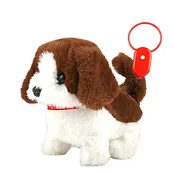 Интерактивная игрушка собачка с косточкой на поводке, ходит, лает, виляет хвостом на батарейках